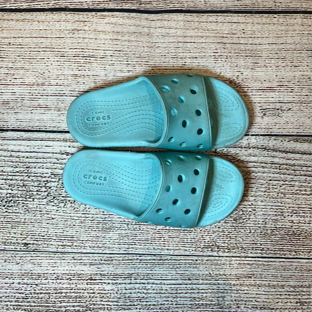 CROCS Kids Light Blue Slide Sandals